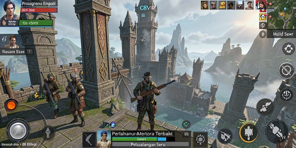 Tampilan gameplay C8VIP dalam aksi Tower Defense yang seru.