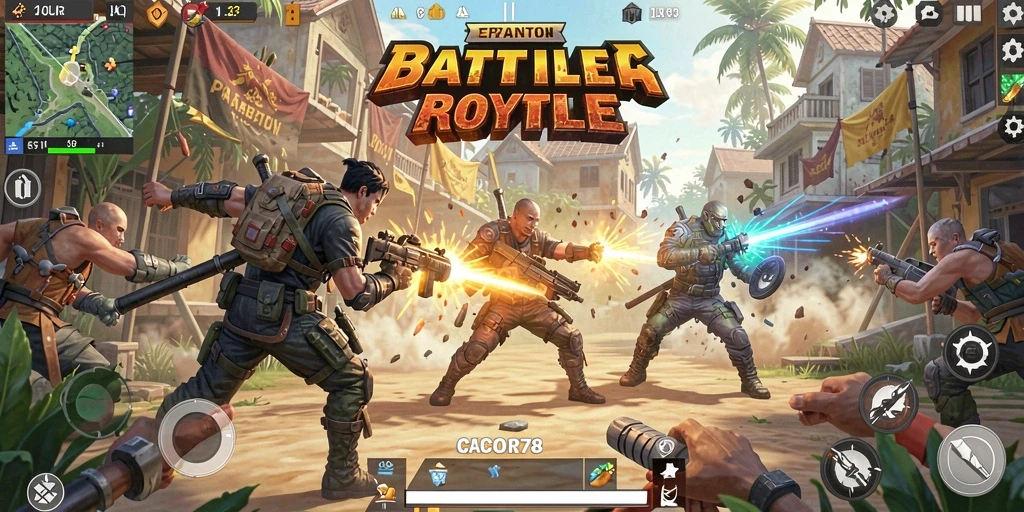 Tampilan gameplay menegangkan di CACOR78 untuk pengalaman Battle Royale yang seru.