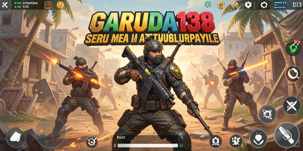 Screenshot GARUDA138 menampilkan aksi seru dalam pertempuran Battle Royale.