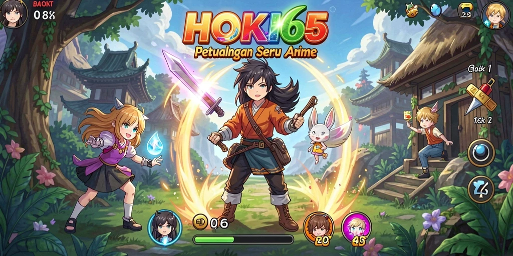 Screenshot <strong>HOKI65</strong> yang menampilkan aksi karakter dalam pertempuran anime.