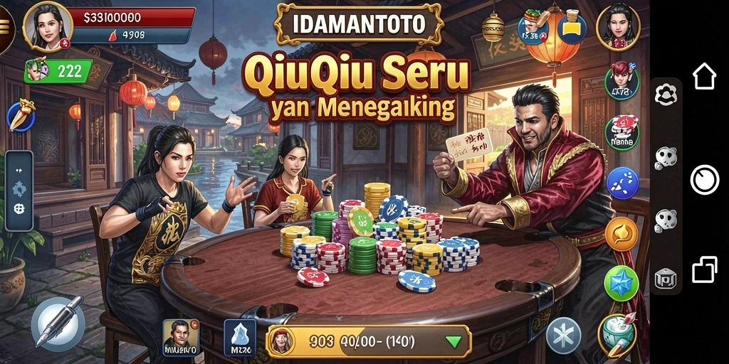 Screenshot gameplay IDAMANTOTO menampilkan keseruan permainan QiuQiu.