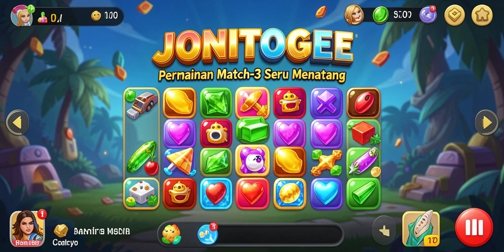 Tampilan gameplay seru dari JONITOGEL di level menantang.