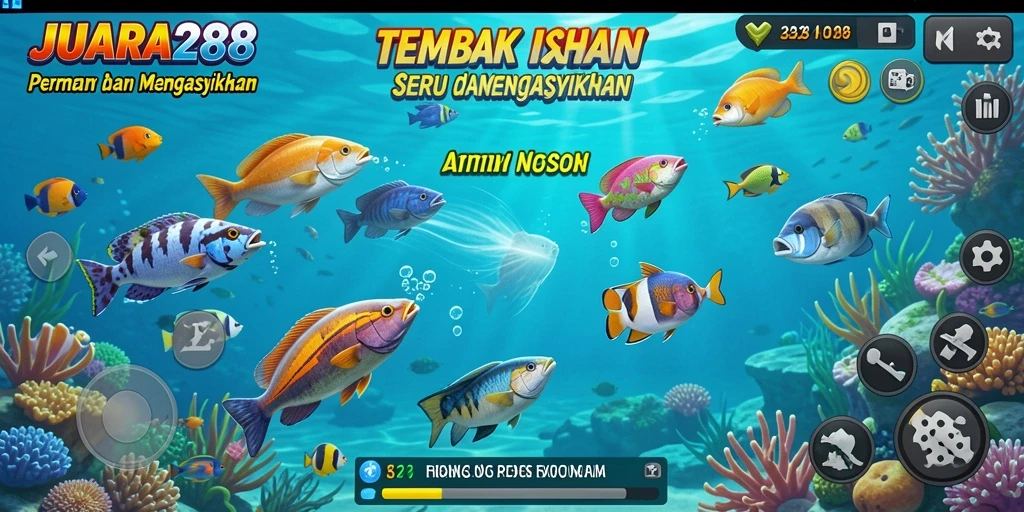 Tampilan gameplay JUARA288 yang seru saat menembak ikan.