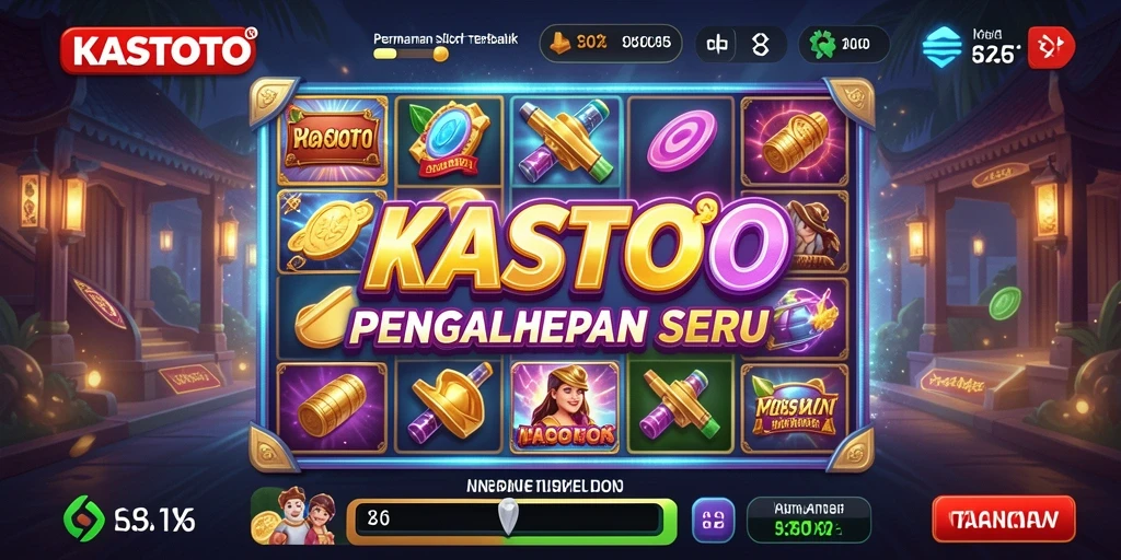 Screenshot gameplay KASTOTO yang menampilkan fitur slot interaktif.