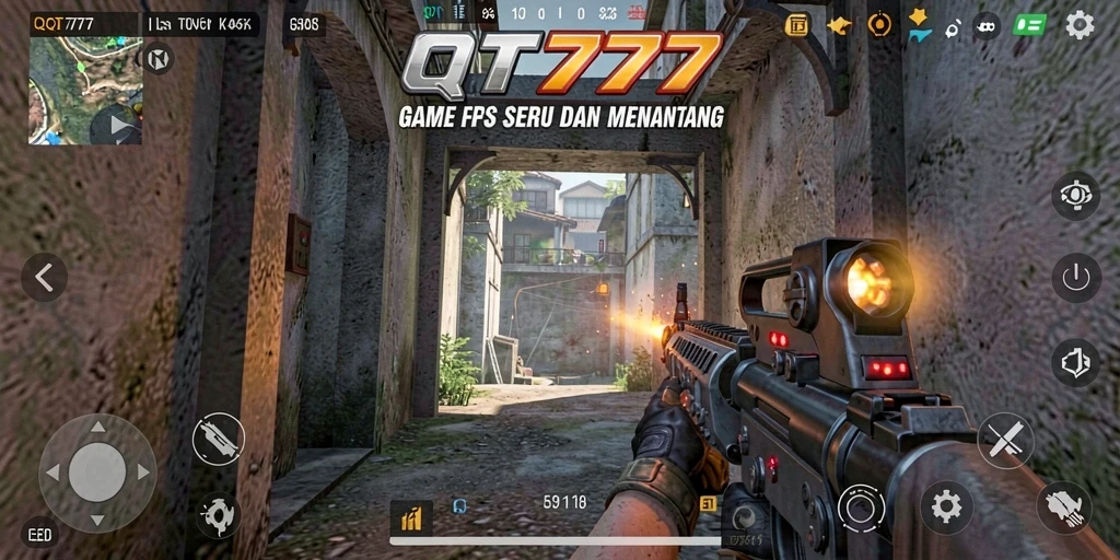 Screenshot menunjukkan aksi intens gameplay QT777 yang menegangkan.