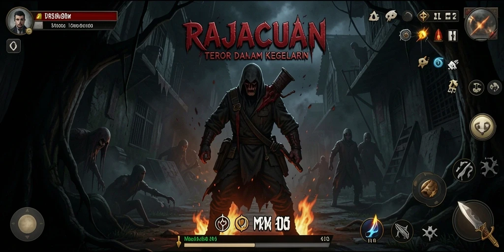 Screenshot menampilkan gameplay mencekam dari RAJACUAN yang memikat.
