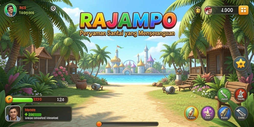 Tampilan gameplay RAJAMPO yang penuh warna dan mengasyikkan.