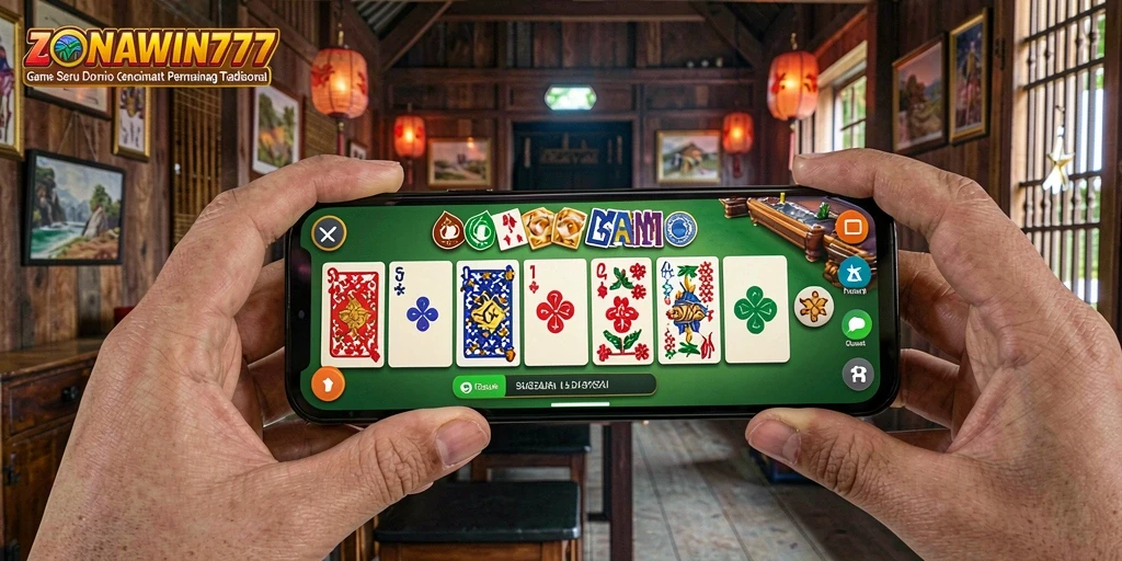 Gameplay seru dan interaktif dalam ZONAWIN777 yang menampilkan permainan Domino.