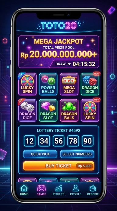 Tampilan antarmuka aplikasi toto20 yang user-friendly.